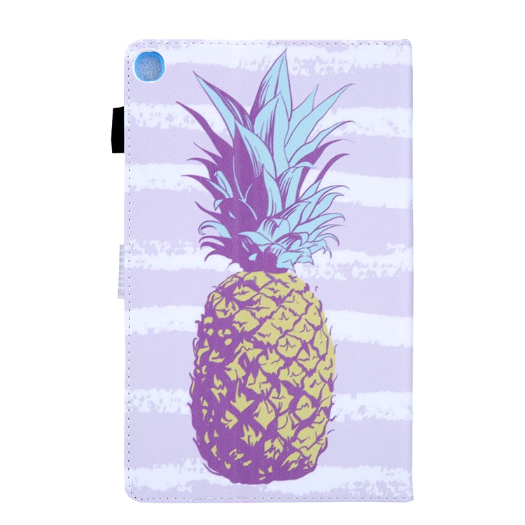 Pattern Printing Multi-angle Stand Card Holder Leather Casing for Samsung Galaxy Tab A 10.1 (2019) SM-T510/SM-T515 - Gold Pineapple-3