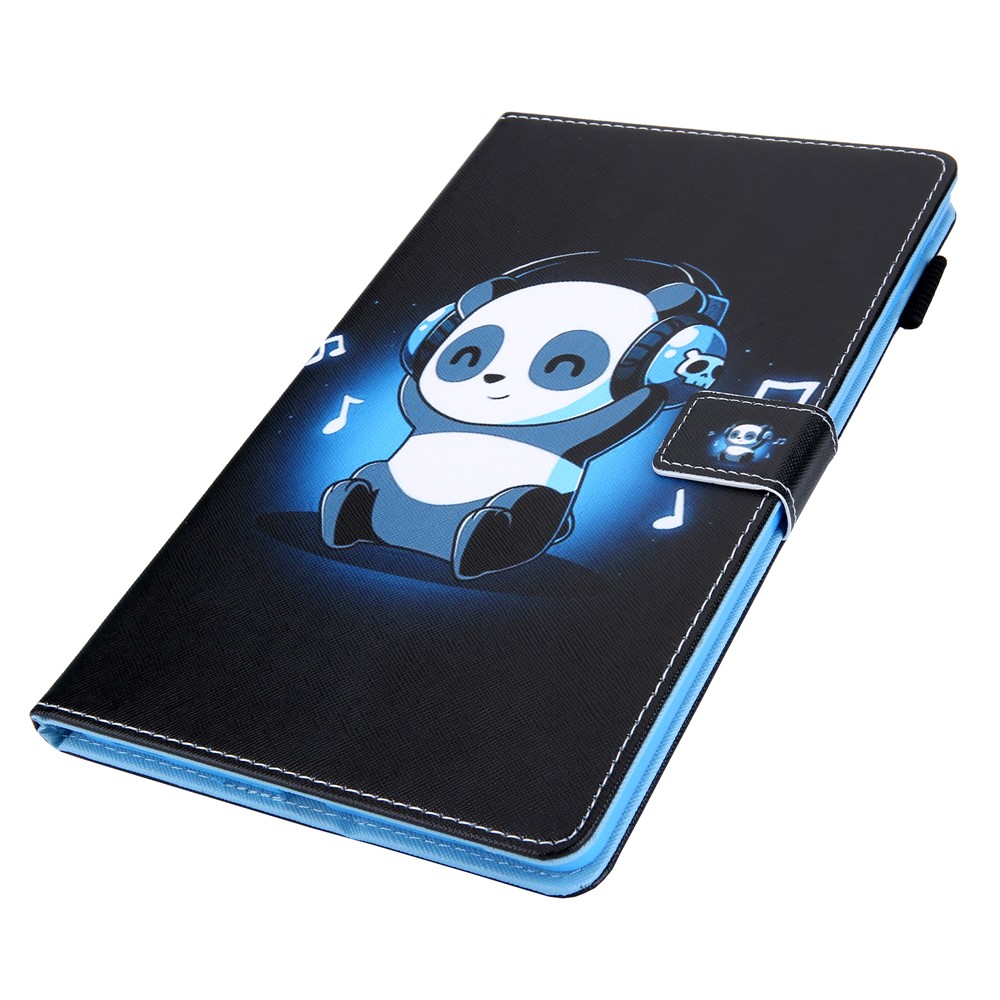 Pattern Printing Multi-angle Stand Card Holder Leather Casing for Samsung Galaxy Tab A 10.1 (2019) SM-T510/SM-T515 - Bear Listening Music-3