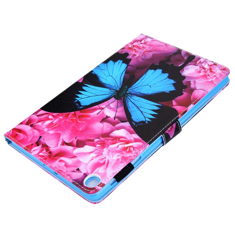Pattern Printing Multi-angle Stand Card Holder Leather Casing for Samsung Galaxy Tab A 10.1 (2019) SM-T510/SM-T515 - Blue Butterfly-4
