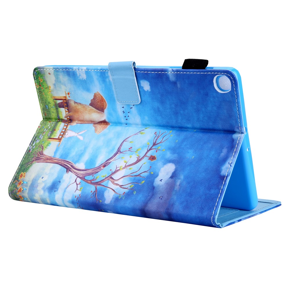 Pattern Printing Multi-angle Stand Card Holder Leather Casing for Samsung Galaxy Tab A 10.1 (2019) SM-T510/SM-T515 - Pig and Rabbit-5