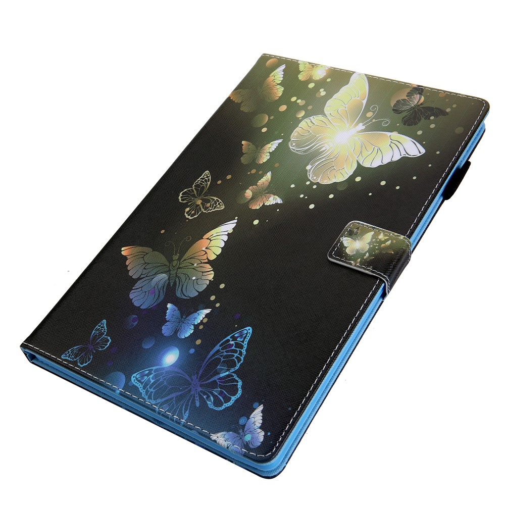 Pattern Printing Multi-angle Stand Card Holder Leather Casing for Samsung Galaxy Tab A 10.1 (2019) SM-T510/SM-T515 - Gold Butterfly-2