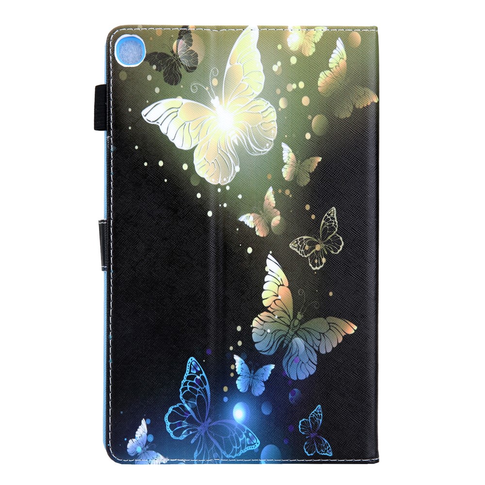 Pattern Printing Multi-angle Stand Card Holder Leather Casing for Samsung Galaxy Tab A 10.1 (2019) SM-T510/SM-T515 - Gold Butterfly-3
