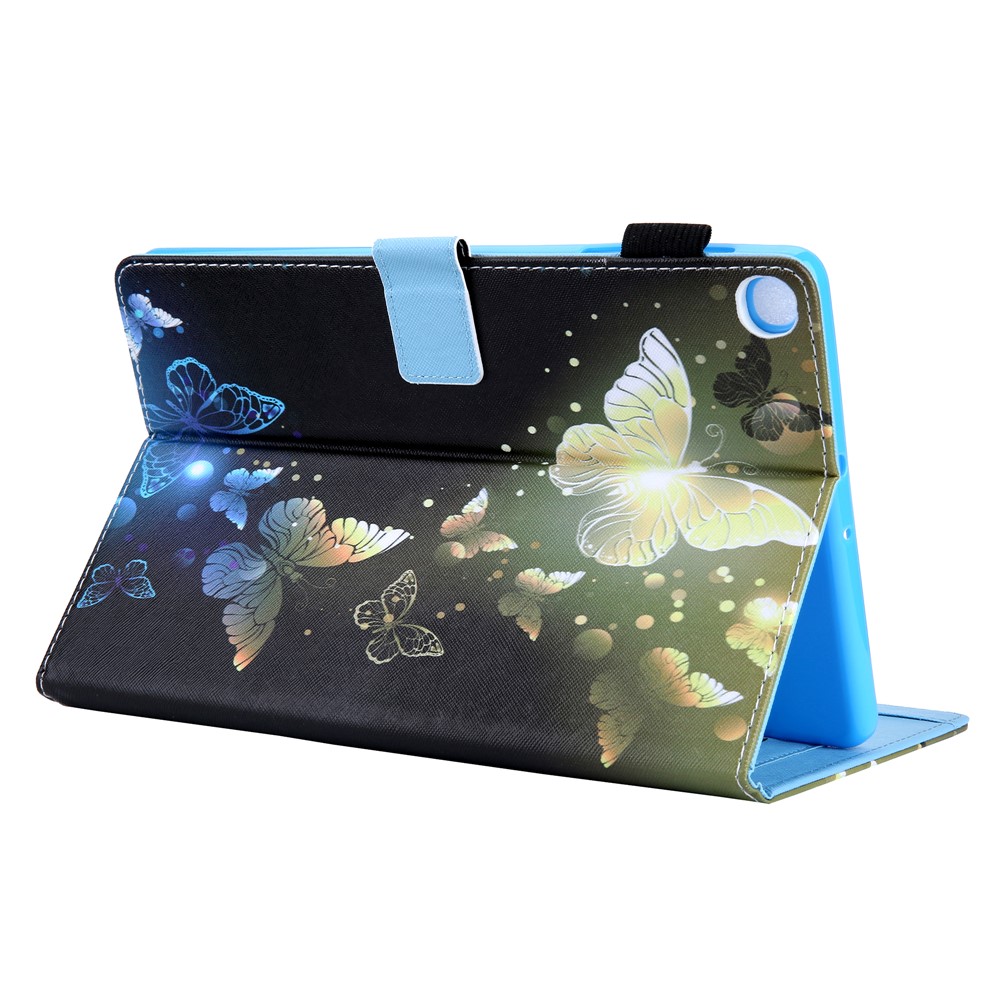 Pattern Printing Multi-angle Stand Card Holder Leather Casing for Samsung Galaxy Tab A 10.1 (2019) SM-T510/SM-T515 - Gold Butterfly-5