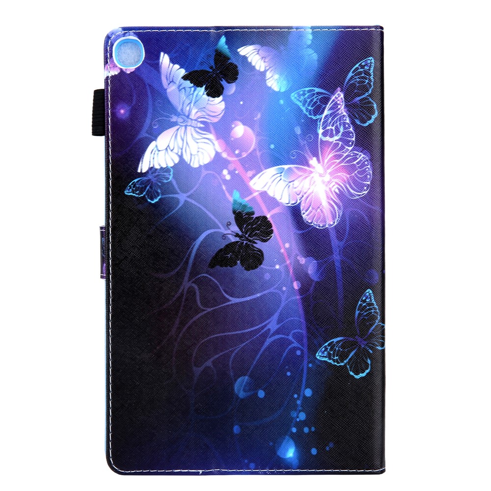 Pattern Printing Multi-angle Stand Card Holder Leather Casing for Samsung Galaxy Tab A 10.1 (2019) SM-T510/SM-T515 - Purple Butterfly-3