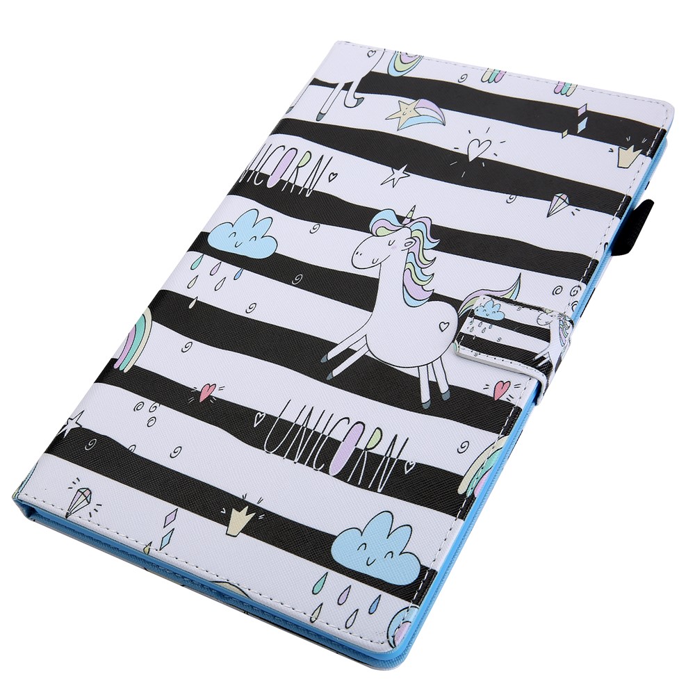 Pattern Printing Multi-angle Stand Card Holder Leather Casing for Samsung Galaxy Tab A 10.1 (2019) SM-T510/SM-T515 - Unicorn-2