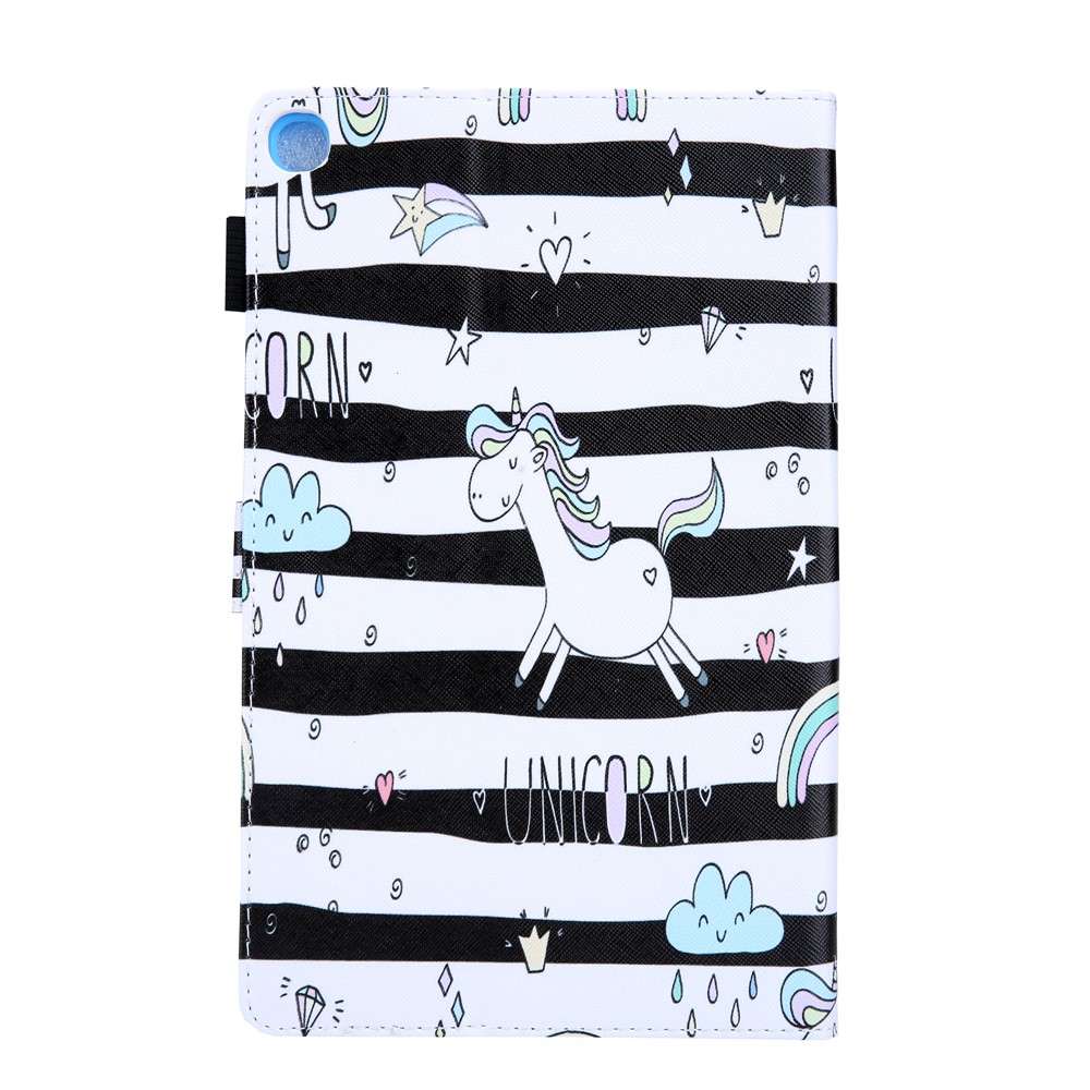 Pattern Printing Multi-angle Stand Card Holder Leather Casing for Samsung Galaxy Tab A 10.1 (2019) SM-T510/SM-T515 - Unicorn-3
