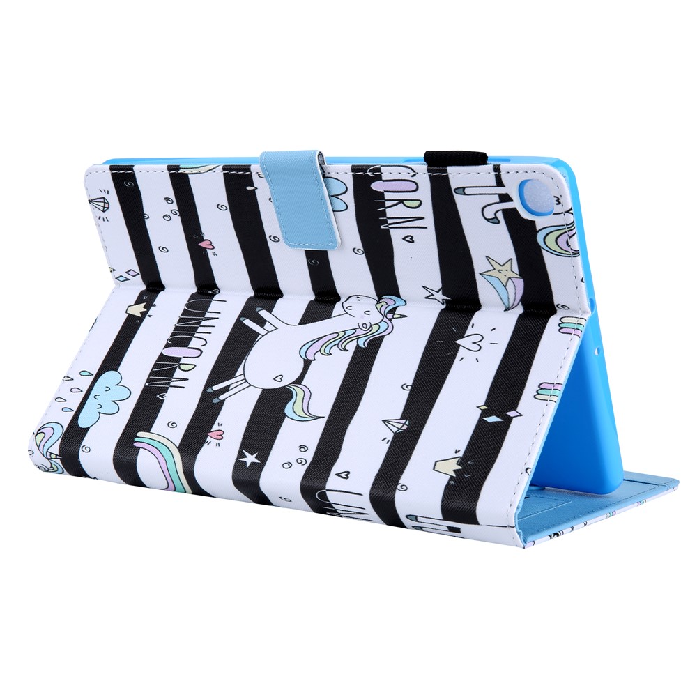 Pattern Printing Multi-angle Stand Card Holder Leather Casing for Samsung Galaxy Tab A 10.1 (2019) SM-T510/SM-T515 - Unicorn-4