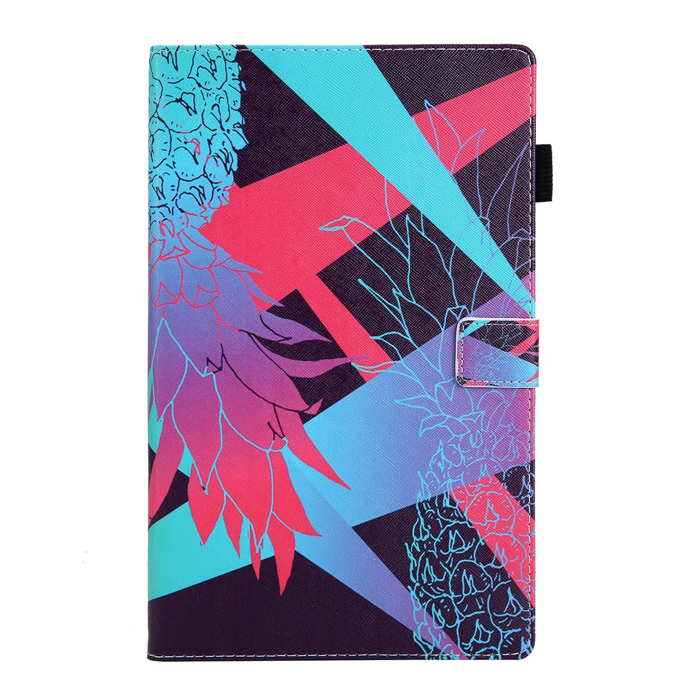Pattern Printing Multi-angle Stand Card Holder Leather Casing for Samsung Galaxy Tab A 10.1 (2019) SM-T510/SM-T515 - Showy Pineapple-1