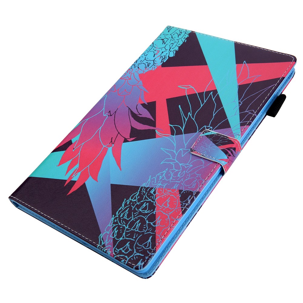 Pattern Printing Multi-angle Stand Card Holder Leather Casing for Samsung Galaxy Tab A 10.1 (2019) SM-T510/SM-T515 - Showy Pineapple-2