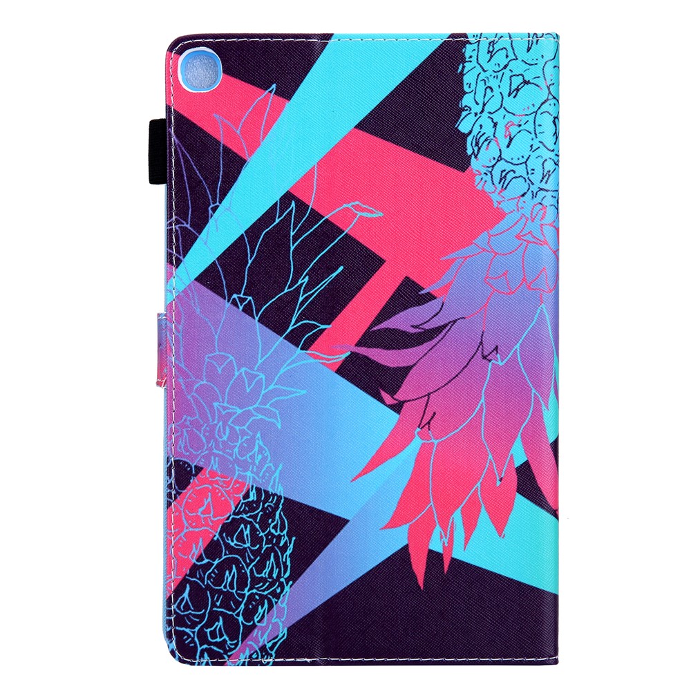 Pattern Printing Multi-angle Stand Card Holder Leather Casing for Samsung Galaxy Tab A 10.1 (2019) SM-T510/SM-T515 - Showy Pineapple-3
