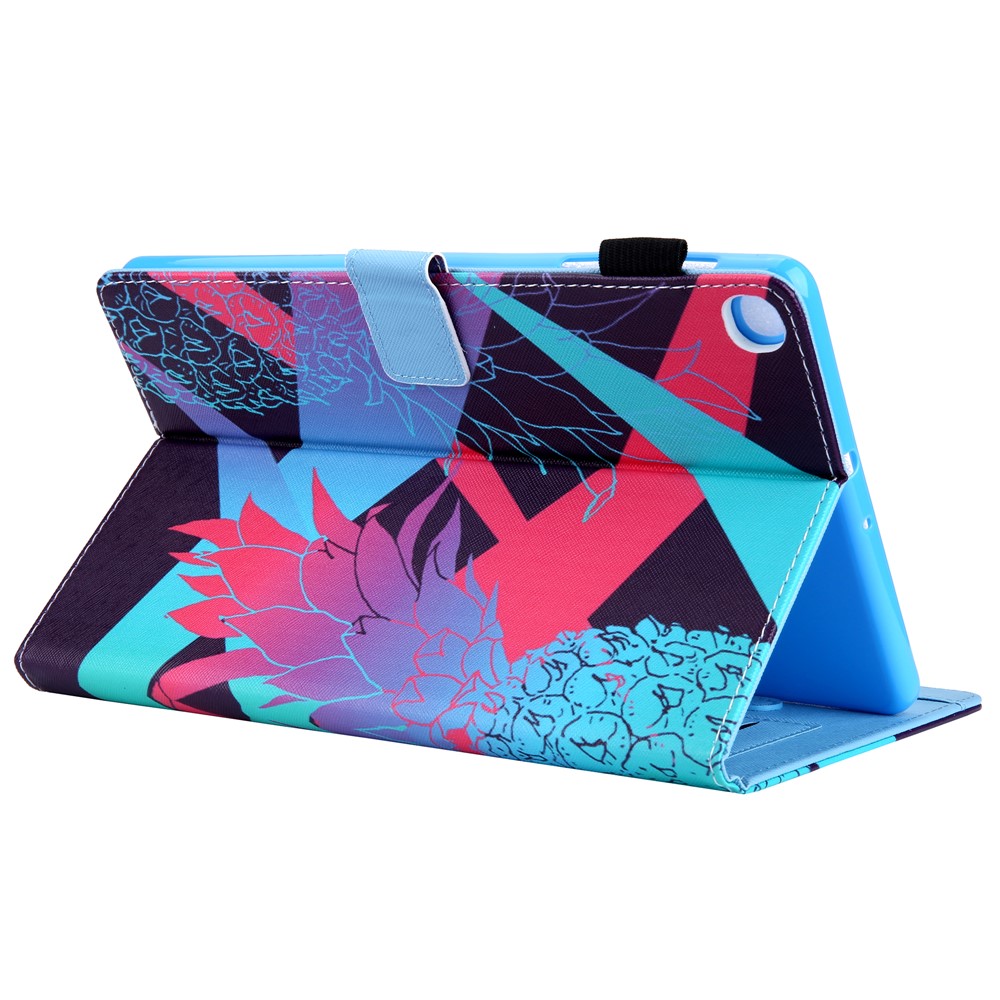 Pattern Printing Multi-angle Stand Card Holder Leather Casing for Samsung Galaxy Tab A 10.1 (2019) SM-T510/SM-T515 - Showy Pineapple-5