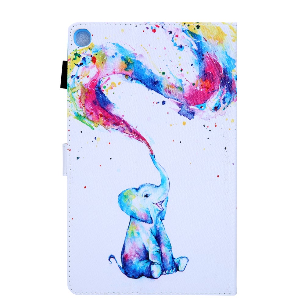 Pattern Printing PU Leather Card Holder Tablet Stand Case for Samsung Galaxy Tab A 10.1 (2019) SM-T510/SM-T515 - Elephant Pattern-2