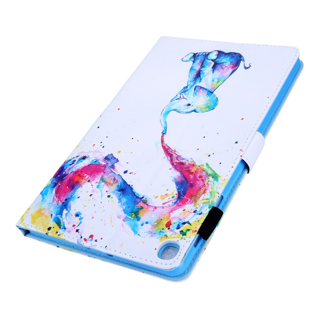 Pattern Printing PU Leather Card Holder Tablet Stand Case for Samsung Galaxy Tab A 10.1 (2019) SM-T510/SM-T515 - Elephant Pattern-4
