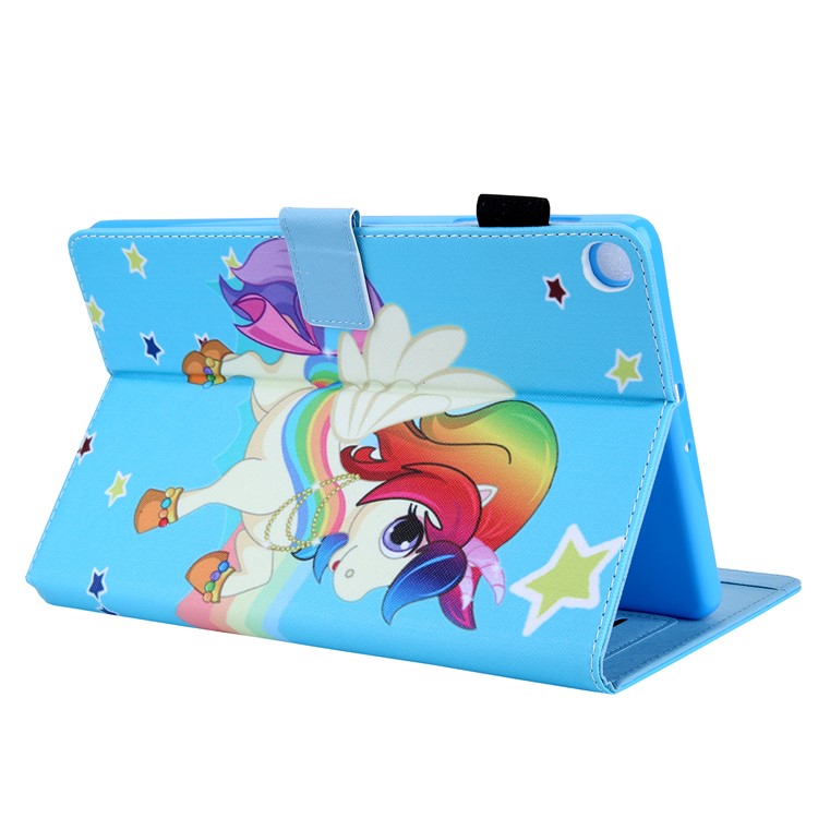 Pattern Printing PU Leather Card Holder Tablet Stand Case for Samsung Galaxy Tab A 10.1 (2019) SM-T510/SM-T515 - Star Unicorn-5