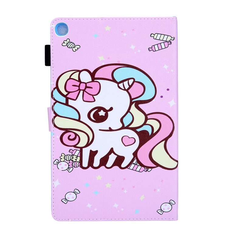 Pattern Printing PU Leather Card Holder Tablet Stand Case for Samsung Galaxy Tab A 10.1 (2019) SM-T510/SM-T515 - Candy Unicorn-2