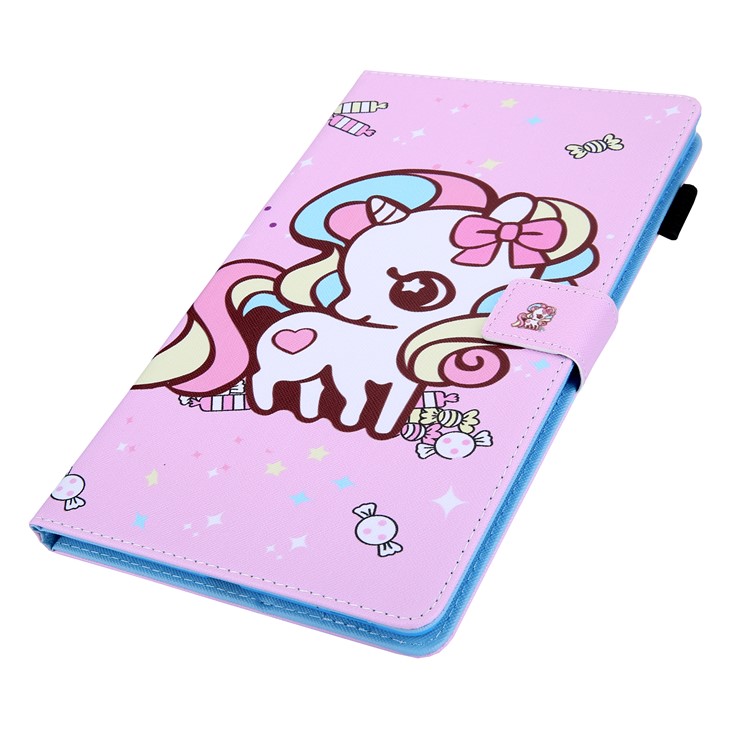 Pattern Printing PU Leather Card Holder Tablet Stand Case for Samsung Galaxy Tab A 10.1 (2019) SM-T510/SM-T515 - Candy Unicorn-3