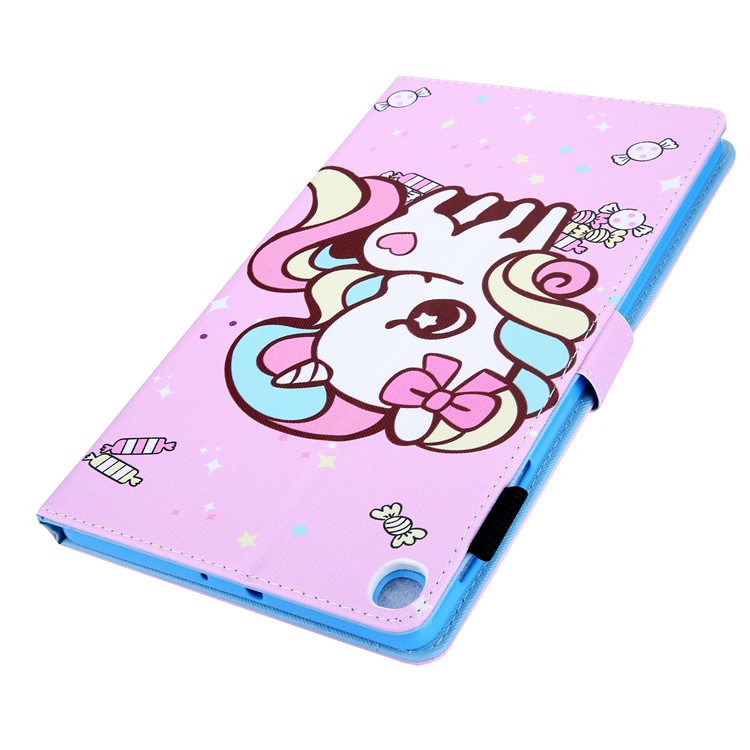 Pattern Printing PU Leather Card Holder Tablet Stand Case for Samsung Galaxy Tab A 10.1 (2019) SM-T510/SM-T515 - Candy Unicorn-4