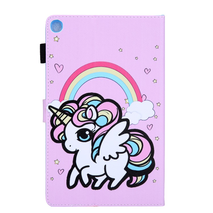 Pattern Printing PU Leather Card Holder Tablet Stand Case for Samsung Galaxy Tab A 10.1 (2019) SM-T510/SM-T515 - Rainbow Unicorn-2