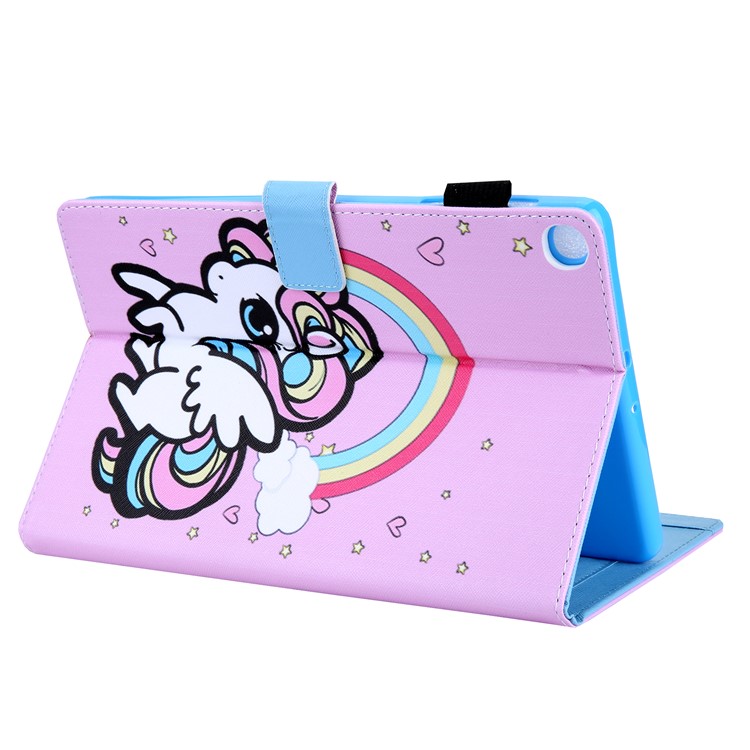 Pattern Printing PU Leather Card Holder Tablet Stand Case for Samsung Galaxy Tab A 10.1 (2019) SM-T510/SM-T515 - Rainbow Unicorn-5