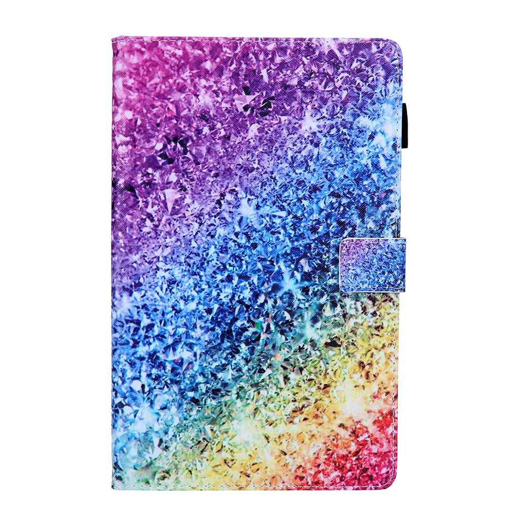 Pattern Printing PU Leather Card Holder Tablet Stand Case for Samsung Galaxy Tab A 10.1 (2019) SM-T510/SM-T515 - Colorful Diamond-1