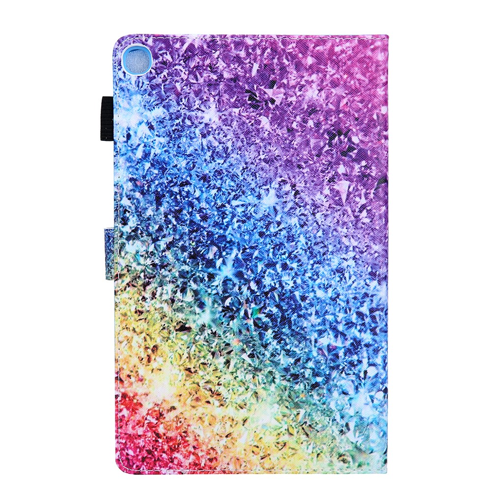 Pattern Printing PU Leather Card Holder Tablet Stand Case for Samsung Galaxy Tab A 10.1 (2019) SM-T510/SM-T515 - Colorful Diamond-2
