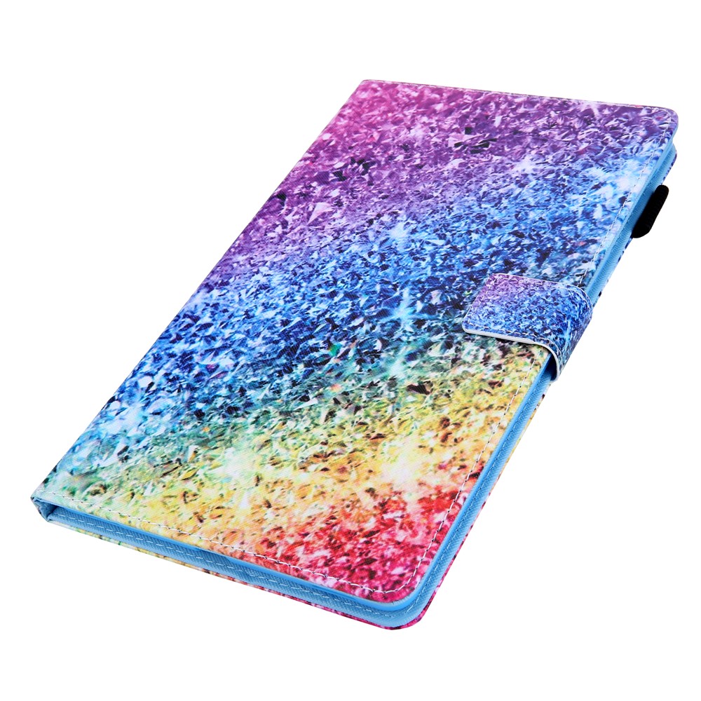 Pattern Printing PU Leather Card Holder Tablet Stand Case for Samsung Galaxy Tab A 10.1 (2019) SM-T510/SM-T515 - Colorful Diamond-3