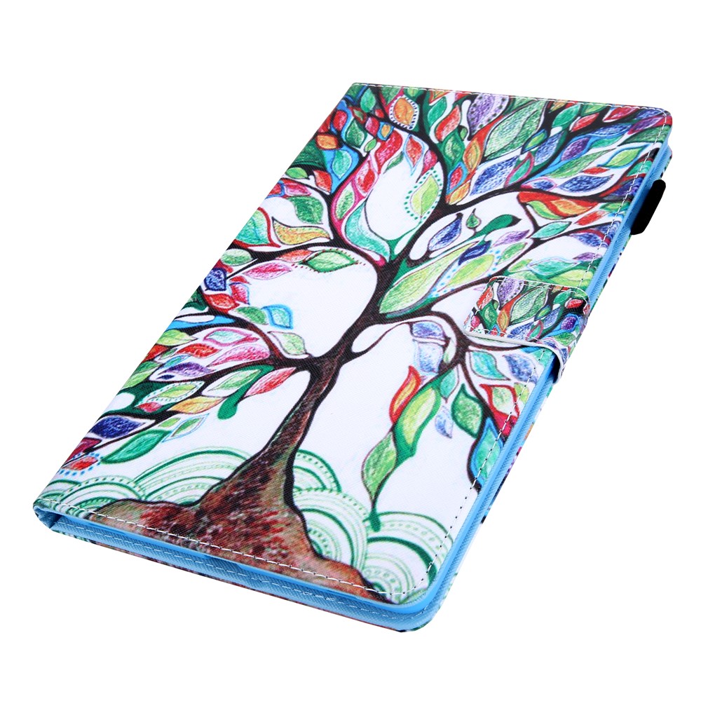 Pattern Printing PU Leather Card Holder Tablet Stand Case for Samsung Galaxy Tab A 10.1 (2019) SM-T510/SM-T515 - Color Tree-3