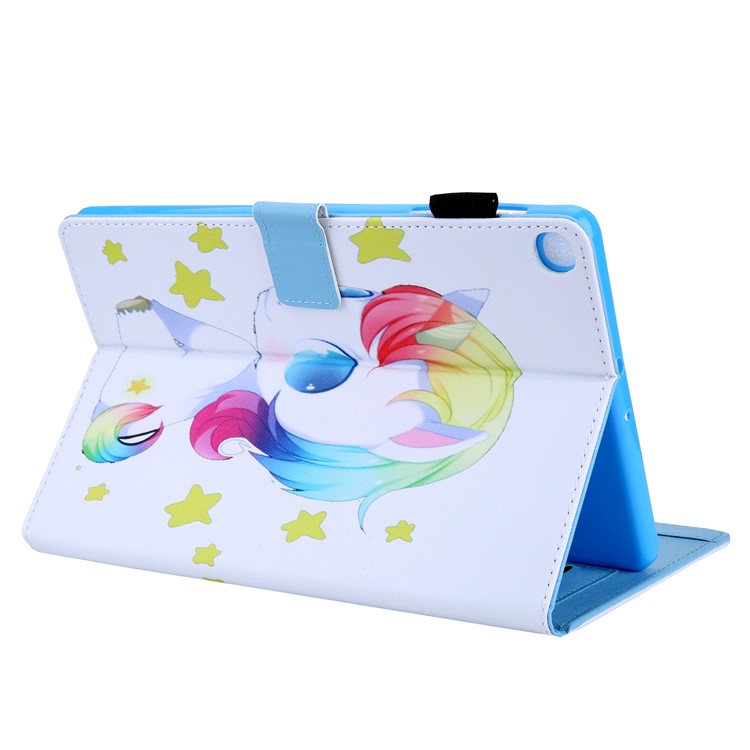 Pattern Printing PU Leather Card Holder Tablet Stand Case for Samsung Galaxy Tab A 10.1 (2019) SM-T510/SM-T515 - Unicorn Baby-5