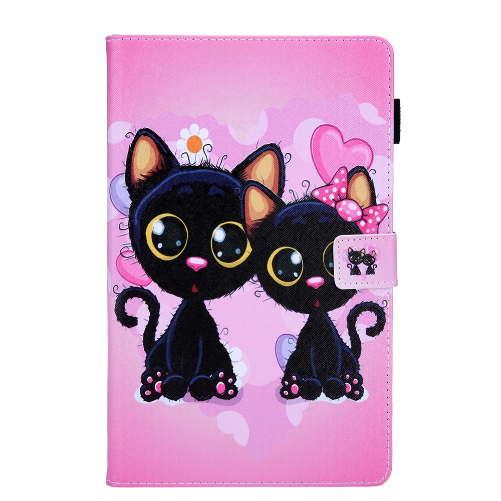 Pattern Printing PU Leather Card Holder Tablet Stand Case for Samsung Galaxy Tab A 10.1 (2019) SM-T510/SM-T515 - Two Cats-1