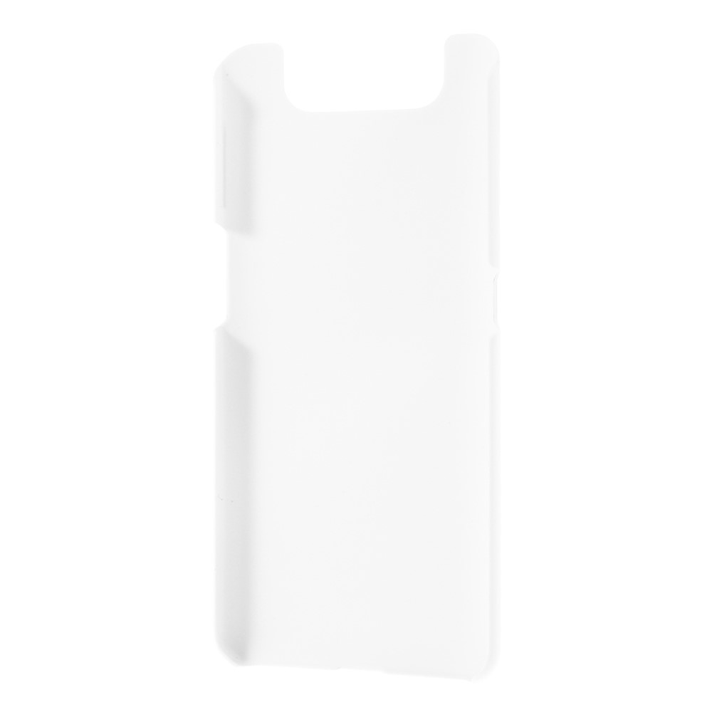 Case de Teléfono de PC Duro Goma de Goma Brillante Para Samsung Galaxy A80 / A90 - Blanco