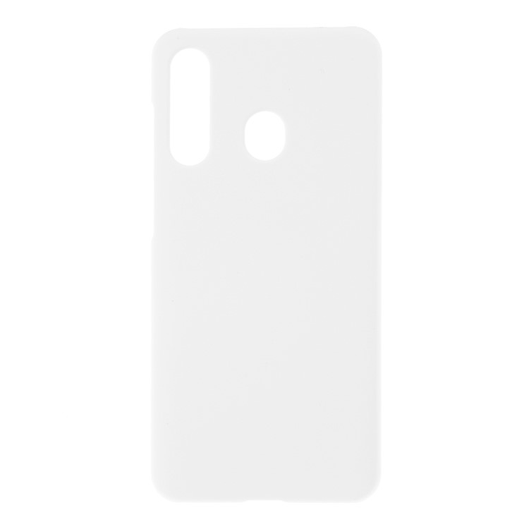 Glänzende Gummierte PC-Hartschale Für Samsung Galaxy A60 - Weiß-1