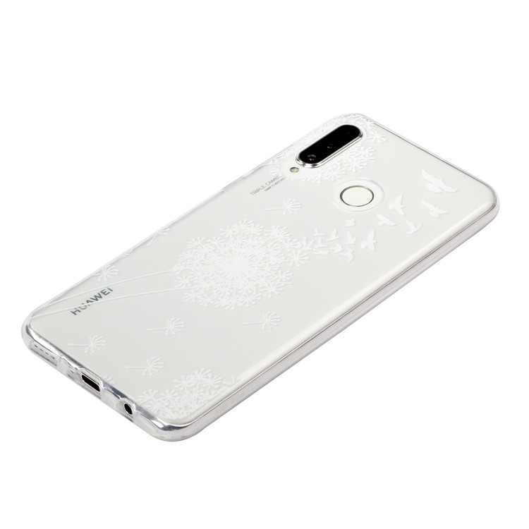 Cas De Téléphone TPU Souple En Relief D'impression En Relief Pour Samsung Galaxy M20 - Pissenlit Blanc-3