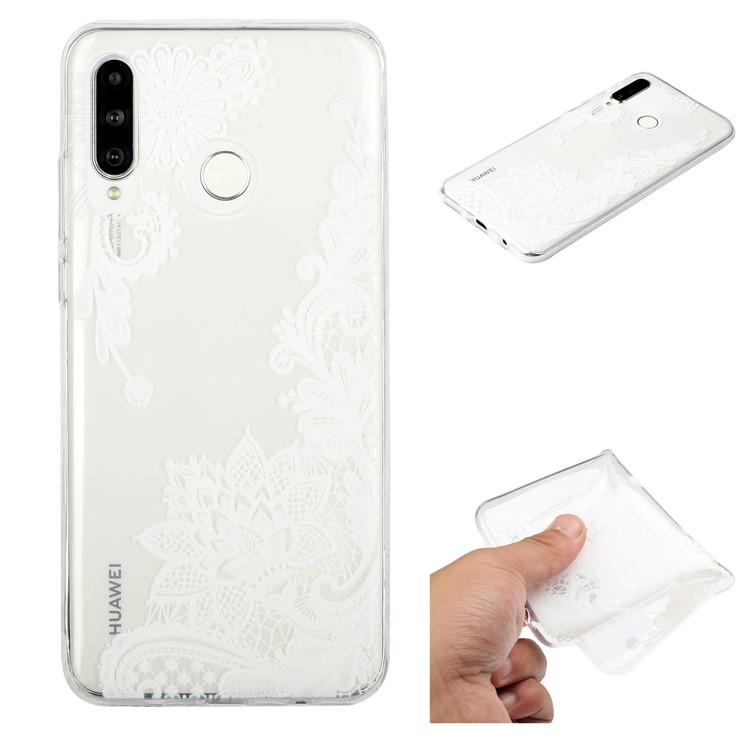 Pattern Printing Embossment Soft TPU Phone Case for Samsung Galaxy M20 - Lace Flower-1