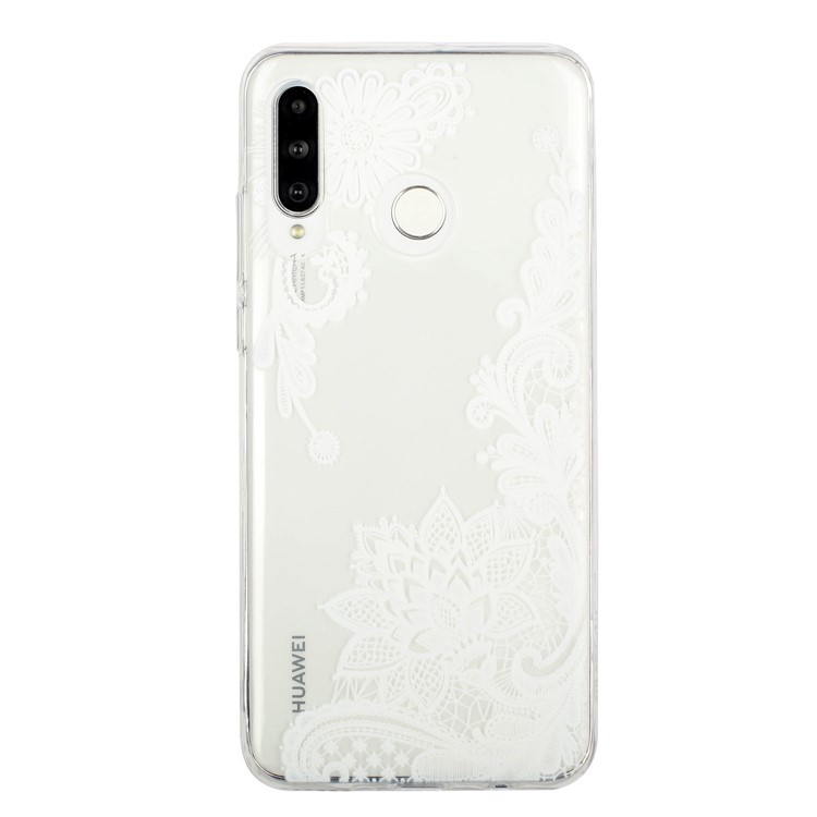Pattern Printing Embossment Soft TPU Phone Case for Samsung Galaxy M20 - Lace Flower-2