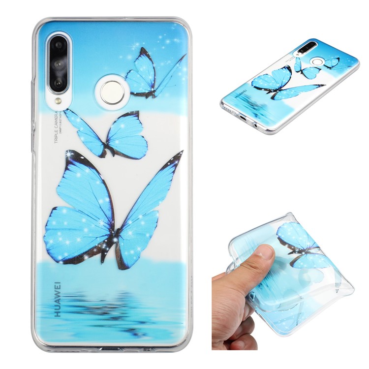Pattern Printing Embossment Soft TPU Phone Case for Samsung Galaxy M20 - Butterfly-1