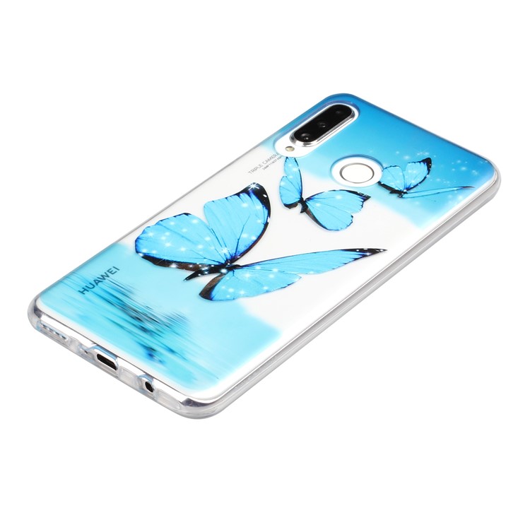 Pattern Printing Embossment Soft TPU Phone Case for Samsung Galaxy M20 - Butterfly-3