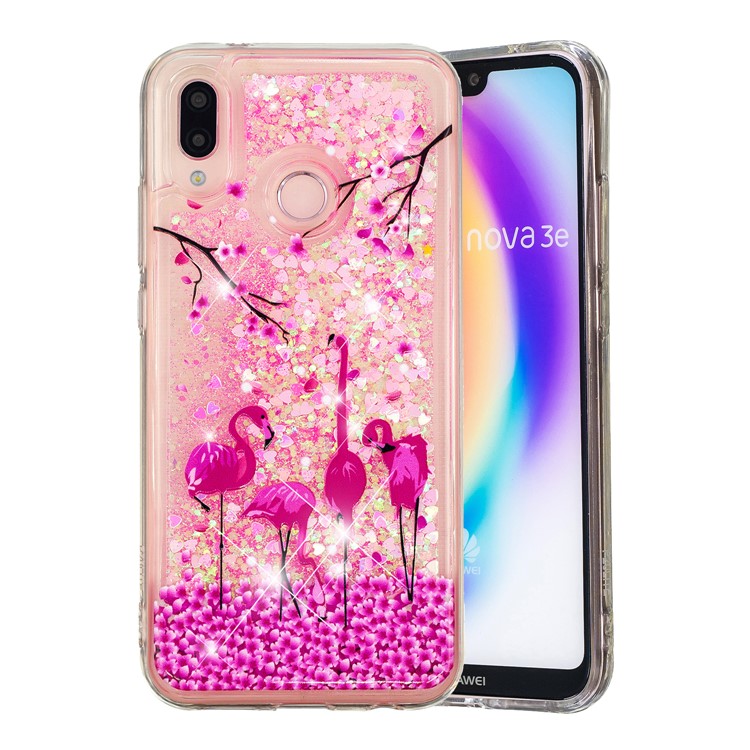 Embossment Pattern Quicksand TPU Back Phone Cover for Samsung Galaxy M20 - Flamingo-2