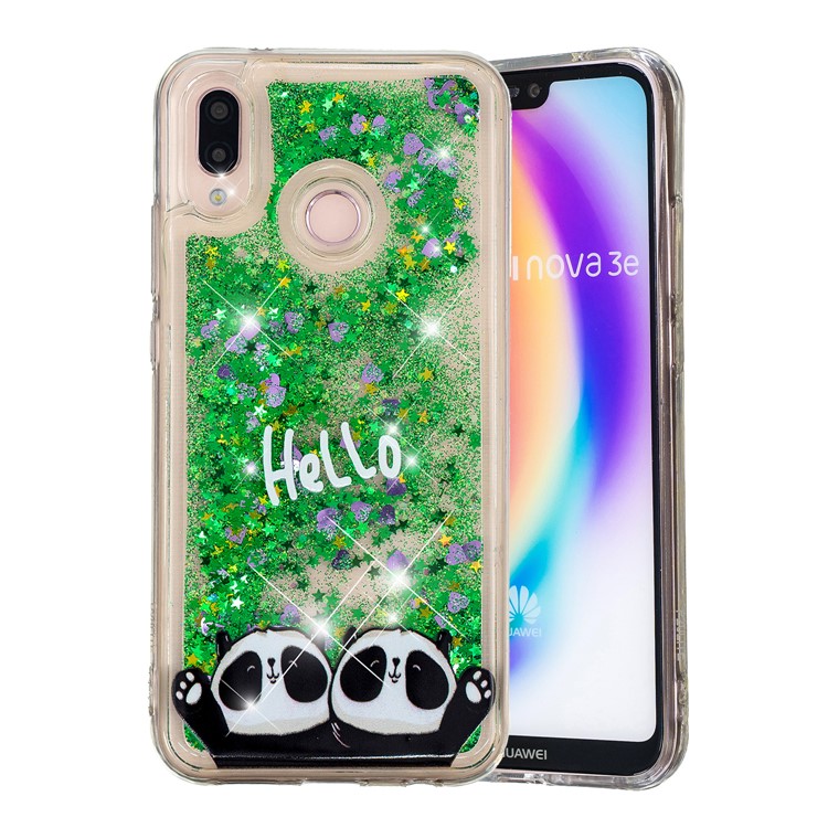 Embossment Pattern Quicksand TPU Back Phone Cover for Samsung Galaxy M20 - Hello and Pandas-2