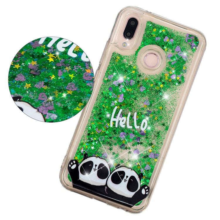 Embossment Pattern Quicksand TPU Back Phone Cover for Samsung Galaxy M20 - Hello and Pandas-3