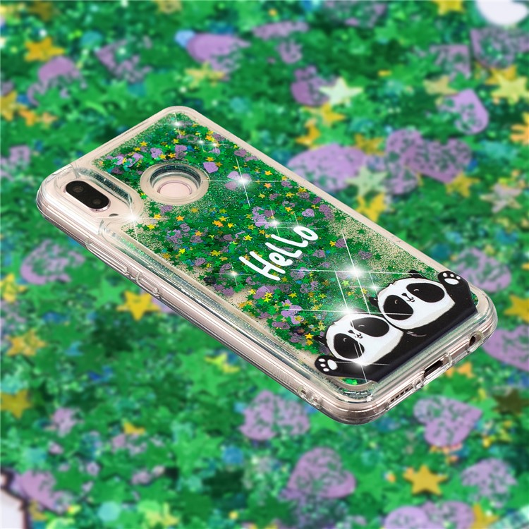 Embossment Pattern Quicksand TPU Back Phone Cover for Samsung Galaxy M20 - Hello and Pandas-4