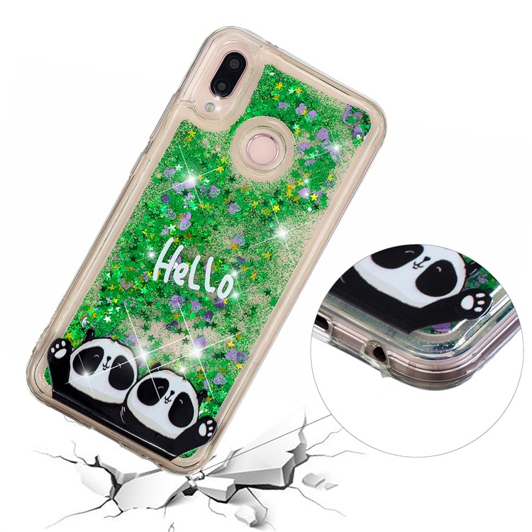 Embossment Pattern Quicksand TPU Back Phone Cover for Samsung Galaxy M20 - Hello and Pandas-5
