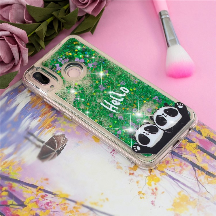 Embossment Pattern Quicksand TPU Back Phone Cover for Samsung Galaxy M20 - Hello and Pandas-6