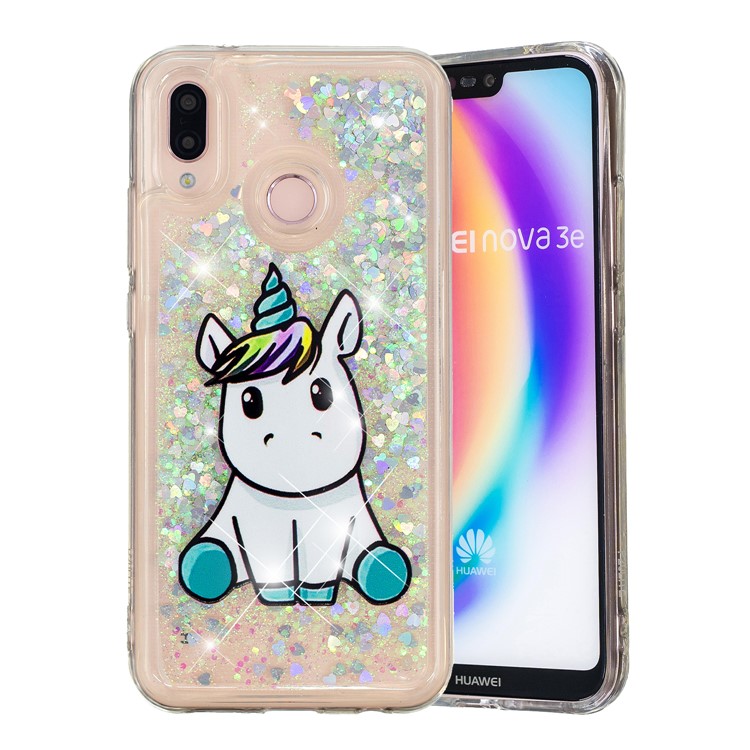 Embossment Pattern Quicksand TPU Back Phone Cover for Samsung Galaxy M20 - Cute Unicorn-2