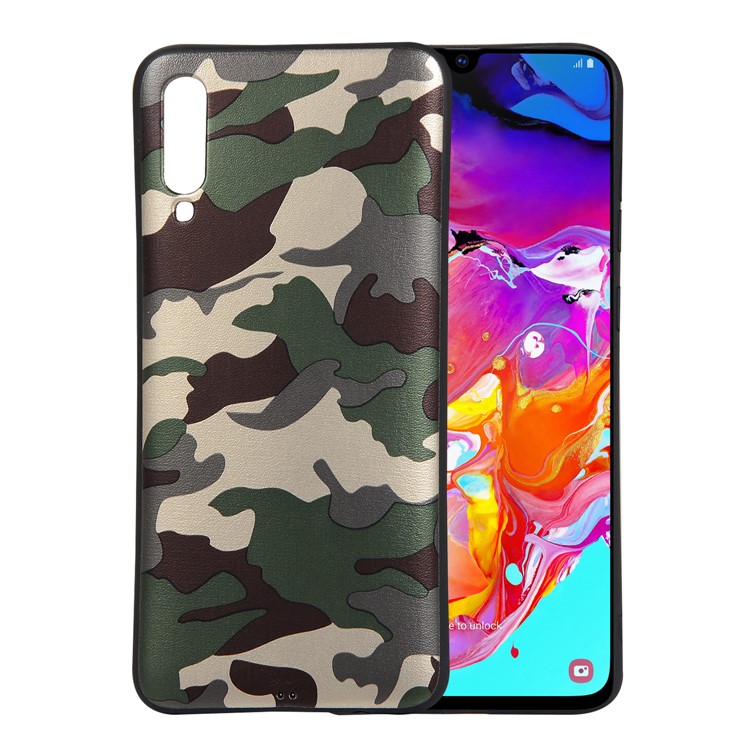 Camouflage Pattern TPU Soft Phone Cover for Samsung Galaxy A70 - Green-1
