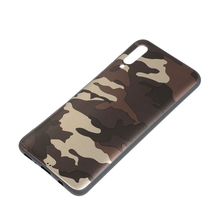 Camouflage Pattern TPU Soft Phone Cover for Samsung Galaxy A70 - Brown-3