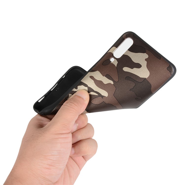 Camouflage Pattern TPU Soft Phone Cover for Samsung Galaxy A70 - Brown-4
