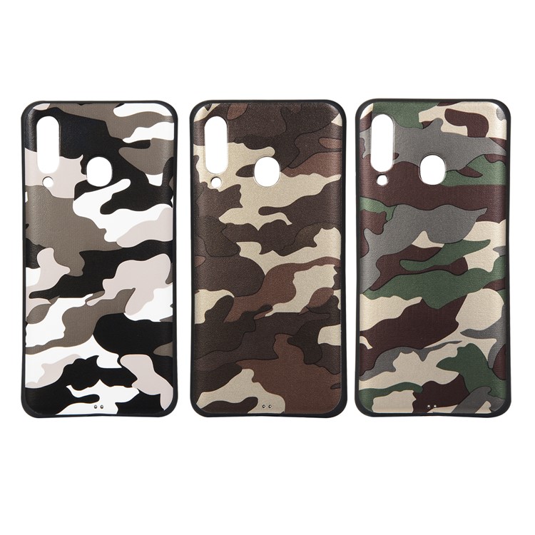 Camouflage Pattern TPU Soft Phone Cover for Samsung Galaxy A60 - White-6