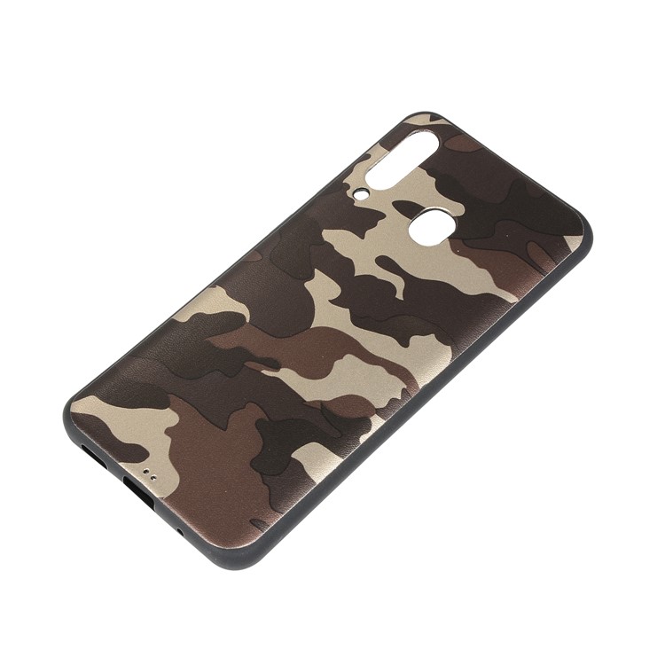 Camouflage Pattern TPU Soft Phone Cover for Samsung Galaxy A60 - Brown-3