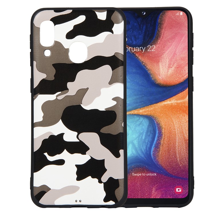 Camouflage Pattern Soft TPU Protective Back Case for Samsung Galaxy A20e - White-1