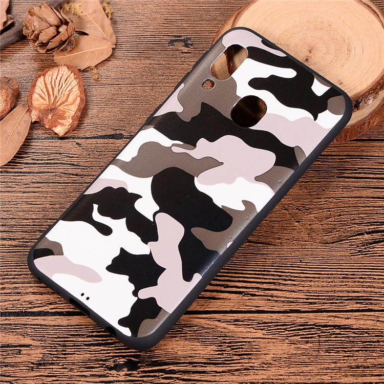 Camouflage Pattern Soft TPU Protective Back Case for Samsung Galaxy A20e - White-6